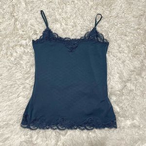 ✨Chemise✨ blue grey lace cami soft and stretchy